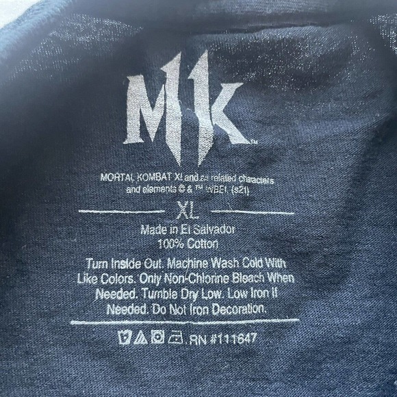 Street Fighter Mortal Combat T-Shirt Size XL Black - Picture 3 of 8